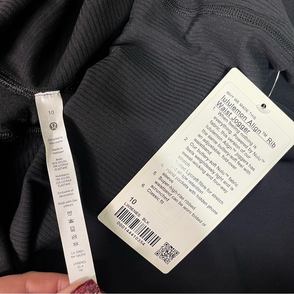 Lululemon Align Ribbed Waist Jogger Pant Black 10 Nwt - Picture 8 of 9